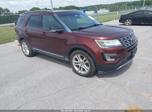 1FM5K8D85GGC12467 2016 FORD EXPLORER Бордовый Передняя правая четверть