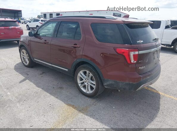 1FM5K8D85GGC12467 2016 FORD EXPLORER Бордовый Задняя левая четверть