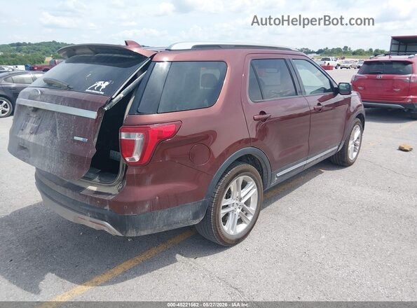 1FM5K8D85GGC12467 2016 FORD EXPLORER Бордовый Задняя правая четверть