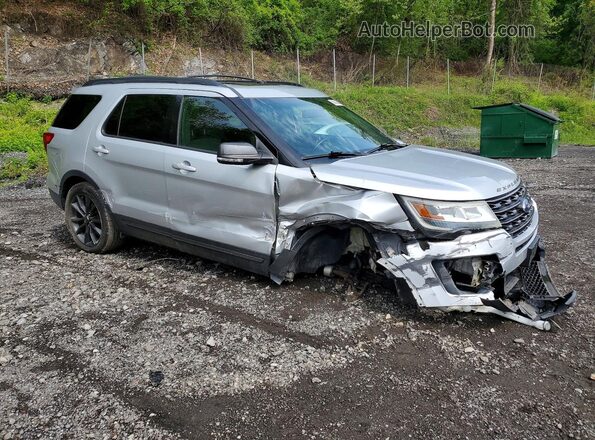 1FM5K8D87HGA83620 2017 FORD EXPLORER Серебряный Передняя правая четверть