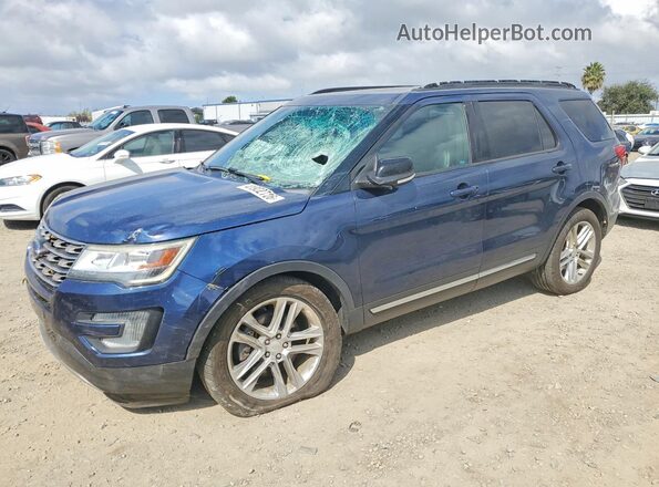 1FM5K8D87HGA92768 2017 FORD EXPLORER Синий Передняя левая четверть