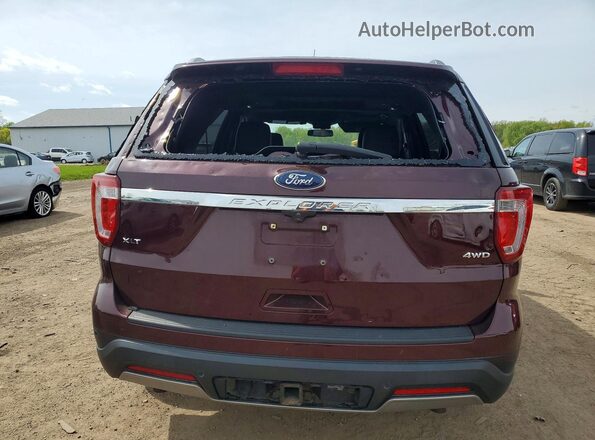 1FM5K8D88KGA38449 2019 FORD EXPLORER Maroon Widok z tyłu