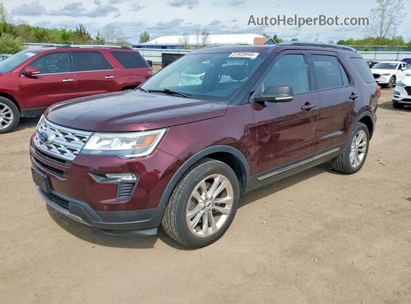 1FM5K8D88KGA38449 2019 FORD EXPLORER Maroon Przód lewy