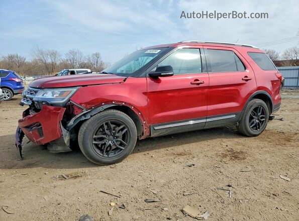 1FM5K8D89JGA64993 2018 FORD EXPLORER Red წინა მარცხენა ხედი სამი მეოთხედიდან