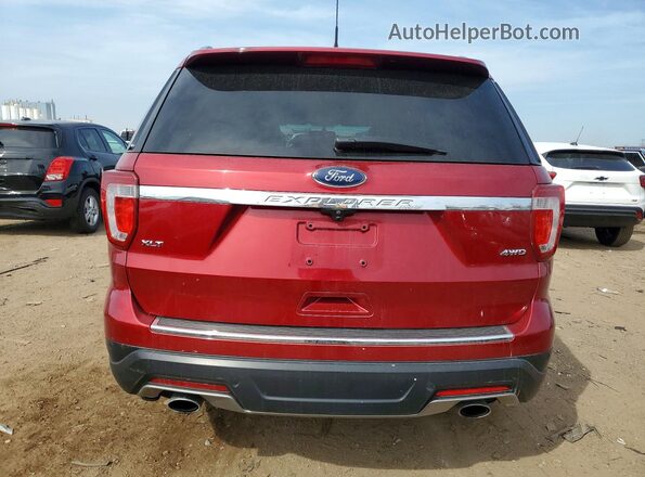 1FM5K8D89JGA64993 2018 FORD EXPLORER Red უკანა ხედი