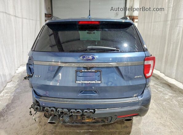 1FM5K8D8XJGA50438 2018 FORD EXPLORER Синий Вид сзади