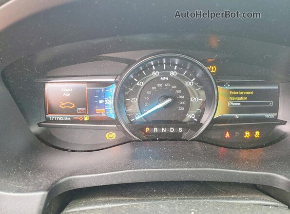 1FM5K8F80HGC34116 2017 FORD EXPLORER Burgundy ხელსაწყოთა პანელის ხედი