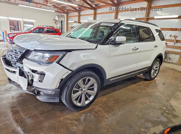 1FM5K8F82KGA85716 2019 FORD EXPLORER White წინა მარცხენა ხედი სამი მეოთხედიდან