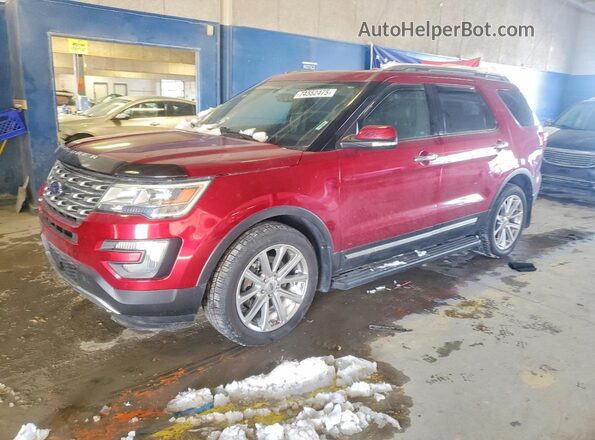 1FM5K8F87HGD01486 2017 FORD EXPLORER Красный Передняя левая четверть