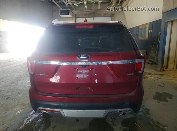 1FM5K8F87HGD01486 2017 FORD EXPLORER Красный Вид сзади
