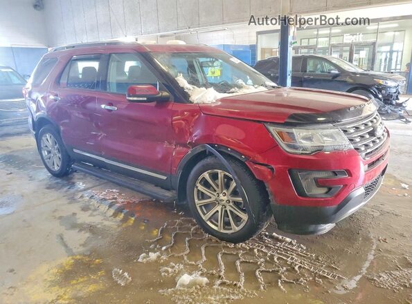 1FM5K8F87HGD01486 2017 FORD EXPLORER Красный Передняя правая четверть