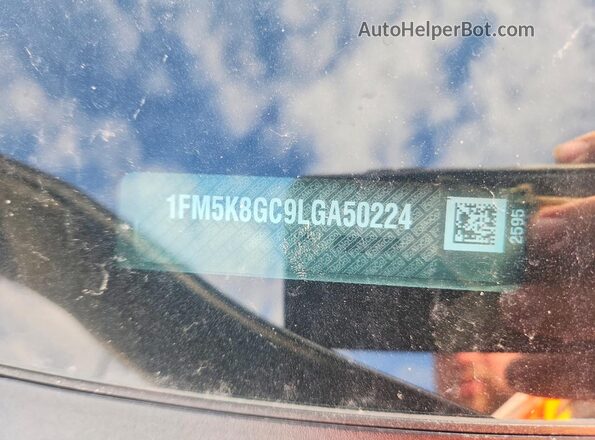 1FM5K8GC9LGA50224 2020 FORD EXPLORER Угольный Вид наклейки с VIN-кодом