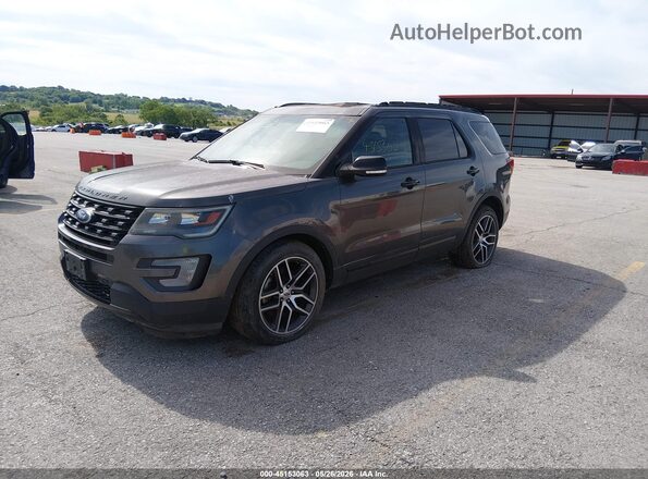 1FM5K8GT1GGC09128 2016 FORD EXPLORER Серый Передняя левая четверть