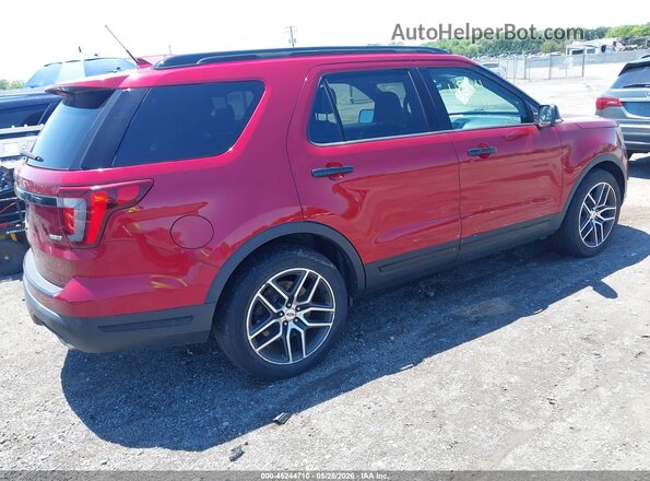 1FM5K8GT3JGC64607 2018 FORD EXPLORER Красный Задняя правая четверть