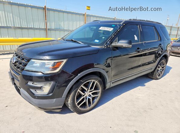 1FM5K8GT6GGC57739 2016 FORD EXPLORER Black Առջևի ձախ երեք քառորդ տեսարան