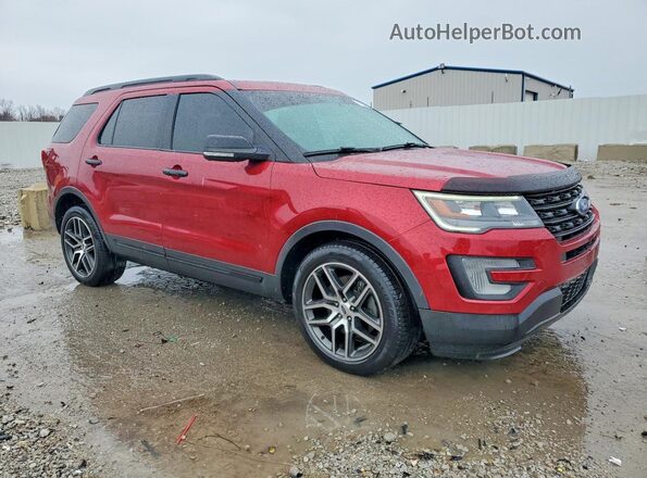 1FM5K8GT8HGD23614 2017 FORD EXPLORER Красный Передняя правая четверть