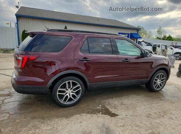 1FM5K8GT8JGC83394 2018 FORD EXPLORER Бордовый Задняя правая четверть