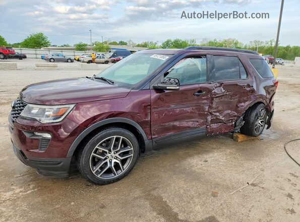 1FM5K8GT8JGC83394 2018 FORD EXPLORER Бордовый Передняя левая четверть