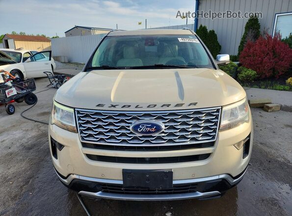 1FM5K8HT1JGA39665 2018 FORD EXPLORER Cream Widok z przodu
