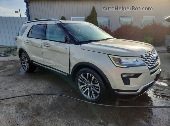 1FM5K8HT1JGA39665 2018 FORD EXPLORER Cream Przód prawy