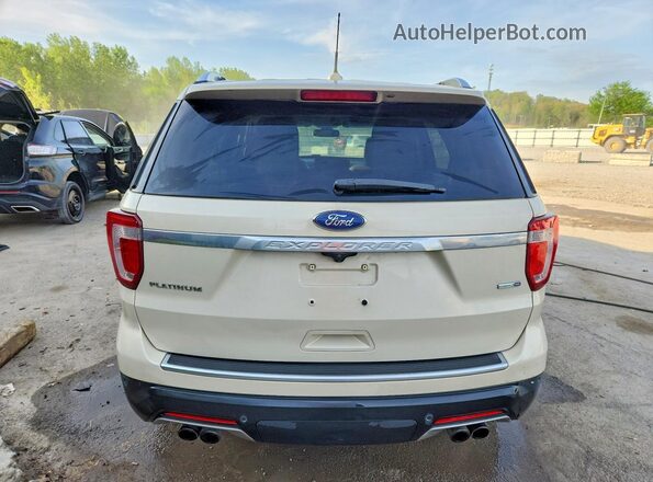 1FM5K8HT1JGA39665 2018 FORD EXPLORER Cream Widok z tyłu