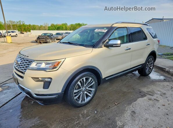 1FM5K8HT1JGA39665 2018 FORD EXPLORER Cream Przód lewy