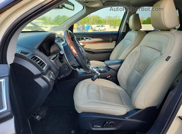 1FM5K8HT1JGA39665 2018 FORD EXPLORER Cream Widok wnętrza z przodu
