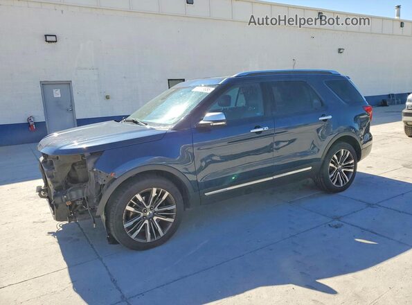 1FM5K8HT2HGD23557 2017 FORD EXPLORER Синий Передняя левая четверть