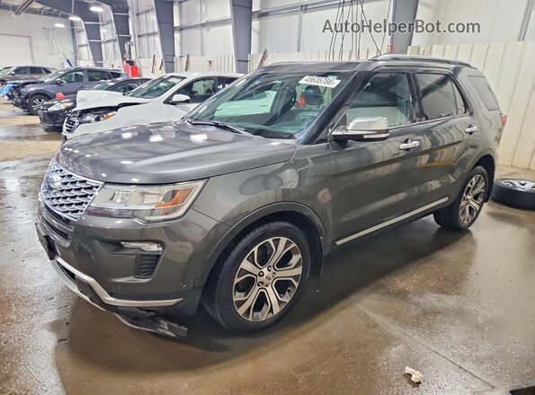 1FM5K8HT2JGC35839 2018 FORD EXPLORER Gray Przód lewy