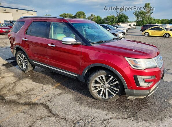 1FM5K8HT3GGC86601 2016 FORD EXPLORER Красный Передняя правая четверть