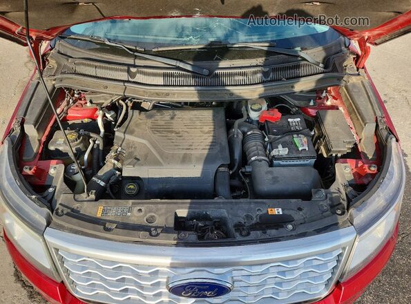 1FM5K8HT3GGC86601 2016 FORD EXPLORER Красный Вид подкапотного пространства