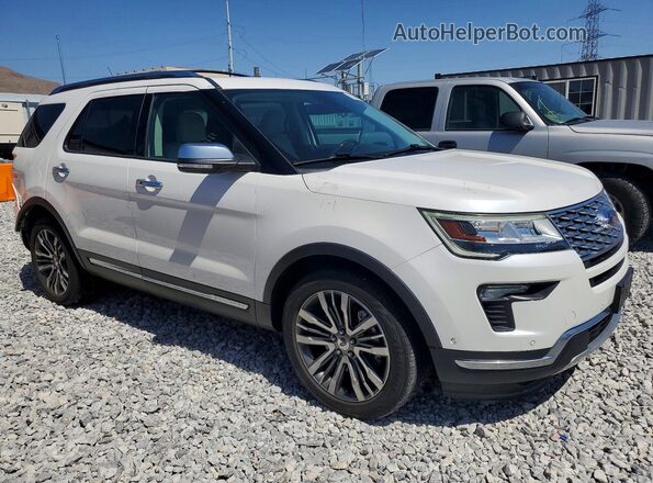 1FM5K8HT4JGC96383 2018 FORD EXPLORER Белый Передняя правая четверть