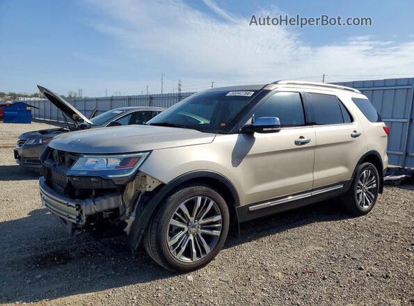 1FM5K8HT6HGC09612 2017 FORD EXPLORER Золотой Передняя левая четверть