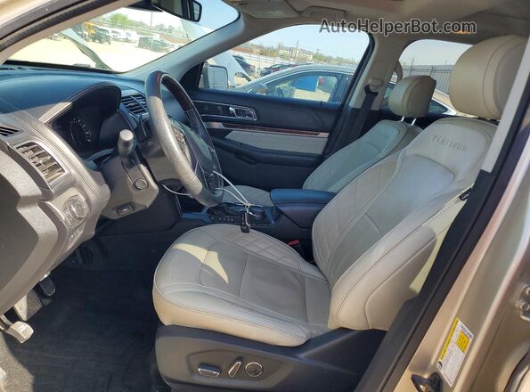 1FM5K8HT6HGC09612 2017 FORD EXPLORER Золотой Вид салона спереди
