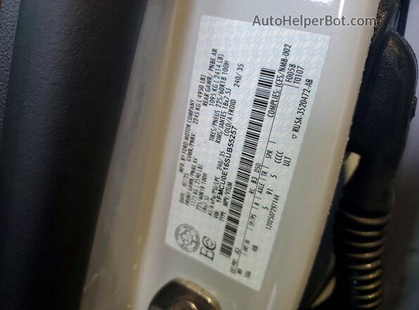 1FMCU0E16SUB55257 2025 FORD ESCAPE Белый Вид наклейки с VIN-кодом