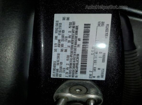 1FMCU0F65LUC36150 2020 FORD ESCAPE Серый Вид наклейки с VIN-кодом