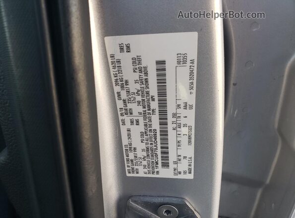 1FMCU0F70JUD46920 2018 FORD ESCAPE Серебряный Вид наклейки с VIN-кодом