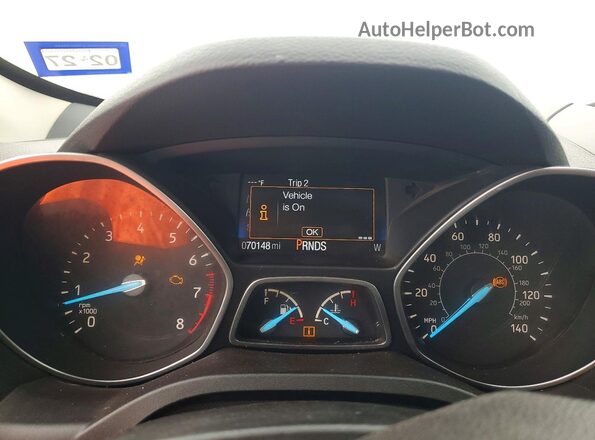 1FMCU0F72KUB78005 2019 FORD ESCAPE Black Вид щитка приладів