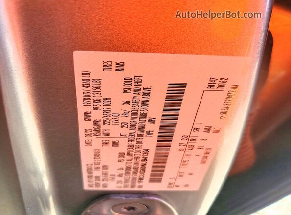 1FMCU0G60NUB41304 2022 FORD ESCAPE Silver VIN sticker view