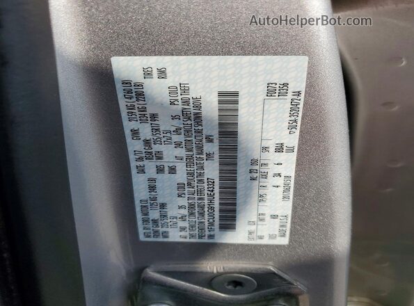 1FMCU0G91HUE43327 2017 FORD ESCAPE Silver VIN sticker view