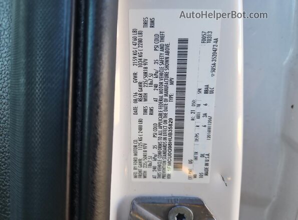1FMCU0G98HUB35829 2017 FORD ESCAPE Белый Вид наклейки с VIN-кодом