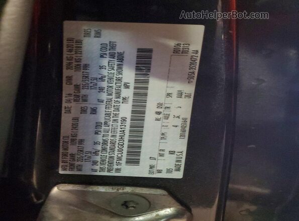 1FMCU0GD3HUA13190 2017 FORD ESCAPE Серебряный Вид наклейки с VIN-кодом