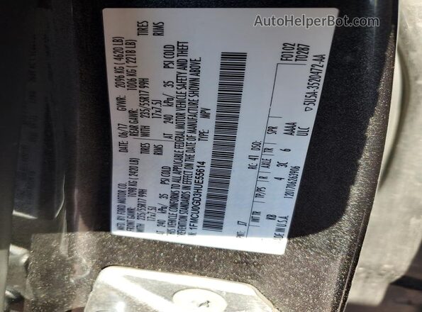 1FMCU0GD3HUE55614 2017 FORD ESCAPE Серый Вид подкапотного пространства