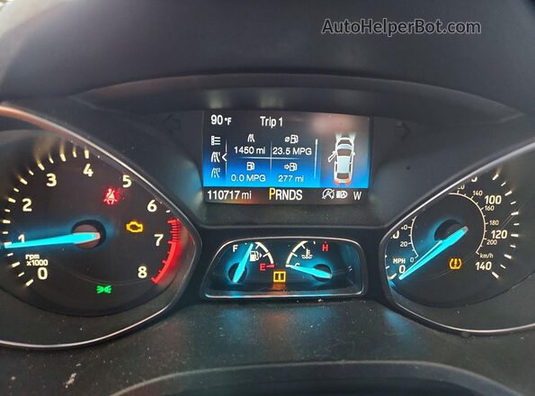 1FMCU0GD5JUB85405 2018 FORD ESCAPE Charcoal Вид щитка приладів