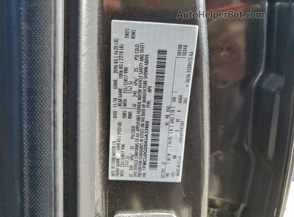 1FMCU0GD6KUA33909 2019 FORD ESCAPE Gray სალონის 360-გრადუსიანი ხედი