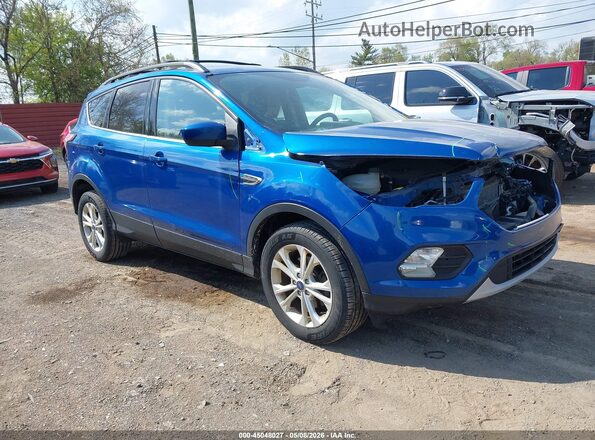1FMCU0GD7JUC18288 2018 FORD ESCAPE Синий Передняя правая четверть