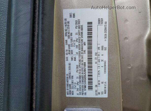 1FMCU0GD8JUB61888 2018 FORD ESCAPE Золотой Вид наклейки с VIN-кодом