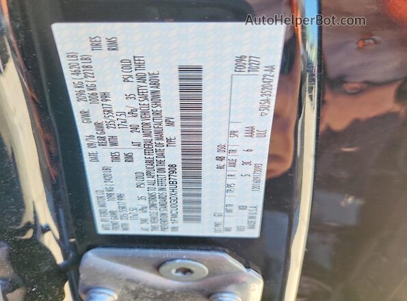 1FMCU0GDXHUB77908 2017 FORD ESCAPE Black Widok naklejki z numerem VIN