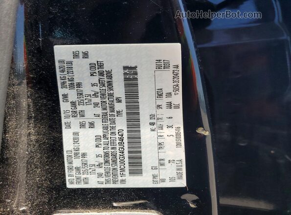 1FMCU0GX4GUB46470 2016 FORD ESCAPE Черный Вид наклейки с VIN-кодом