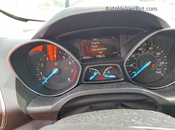 1FMCU0HD0JUB81289 2018 FORD ESCAPE Белый Вид щитка приборов